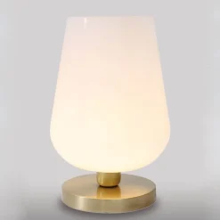 Tischleuchte Glas Echt-Messing Schlafzimmer TALIS