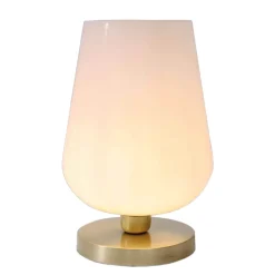 Tischleuchte Glas Echt-Messing Schlafzimmer TALIS