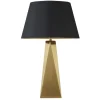 Tischleuchte Gold Schwarz 58 cm Stoff Metall Retro E27