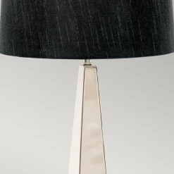 Tischleuchte groß 79 cm hoch E27 Modern Metall Stoff