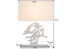 Tischleuchte Holz Stoff Kautschuk 57 cm E27 blendarm