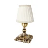 Tischleuchte in Bronze hell Weiß E14 20,5 cm Messing Stoff