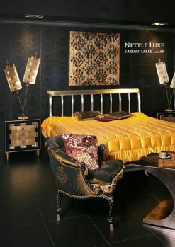 Tischleuchte JUAN Blattsilber 102cm Bodenlampe