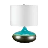 Tischleuchte LARA Türkis Porzellan H:48cm Lampe