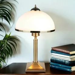 Tischleuchte MARLOW 50cm in Messing antik Jugendstil