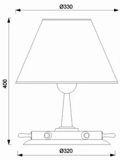 Tischleuchte Messing in Chrom Braun H:40cm Maritim