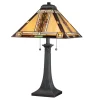 Tischleuchte Metall Glas 63,1 cm Tiffany Stil Zugschalter