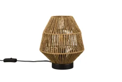 Tischleuchte Papier Metall Schwarz Braun E27 20,5 cm