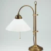 Tischleuchte Premium Messing Glas blendarm Zugschalter