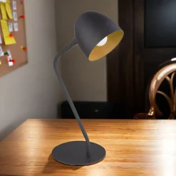 Tischleuchte SARE Schwarz Gold H:47cm Büro Lampe