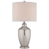 Tischleuchte SASAR Creme Silber H:75cm Ø38cm Lampe