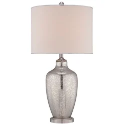 Tischleuchte SASAR Creme Silber H:75cm Ø38cm Lampe
