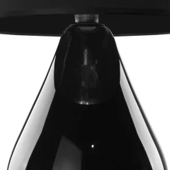 Tischleuchte Schwarz Glas Stoff 67 cm hoch Modern E27