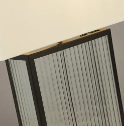 Tischleuchte Schwarz Weiß Samt Glas Metall 53 cm E27