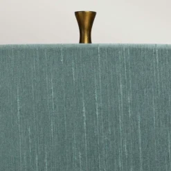 Tischleuchte Stoff Keramik E27 73,5 cm hoch Grün Blau