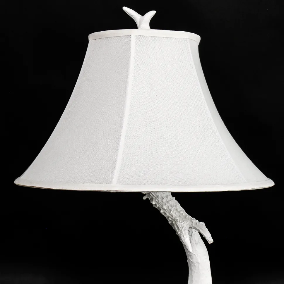 Tischleuchte Weiß Geweih Optik