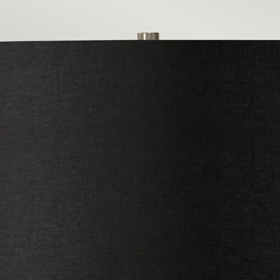 Tischleuchte Weiß Schwarz E27 65 cm Klassisch Wohnzimmer