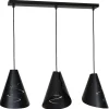 Trendy Hängeleuchte ALANA in Schwarz 3-flmg