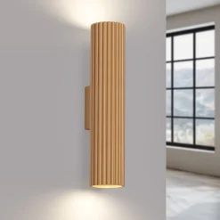 Up Down Wandstrahler H: 30 cm in Gold GU10 2-flammig Modern