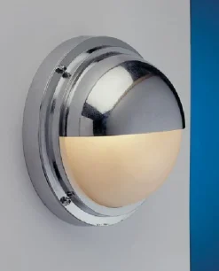 Verchromte Schiffslampe aus Messing IP54 Eingang