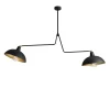 Verstellbare Deckenlampe 2-flammig Schwarz L:113 cm E27