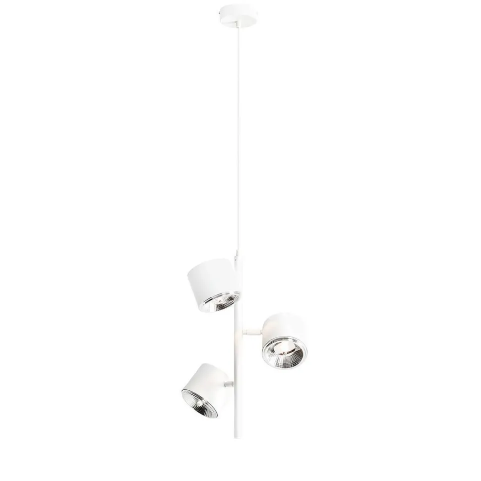 Verstellbare Pendelleuchte Weiß 3-flammig GU10 Metall