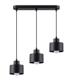 Verstellbare Pendelleuchte Schwarz Metall 3-flammig E27