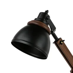 Verstellbare Schreibtischlampe Retro Metall Holz E14