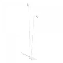 Verstellbare Stehlampe Wohnzimmer Weiß Metall 212 cm