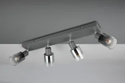 Verstellbarer Deckenspot Rauchglas Metall E14 58,5 cm