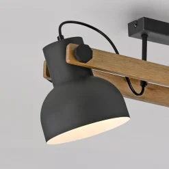 Verstellbarer Deckenstrahler Holz Metall E27 L:72 cm