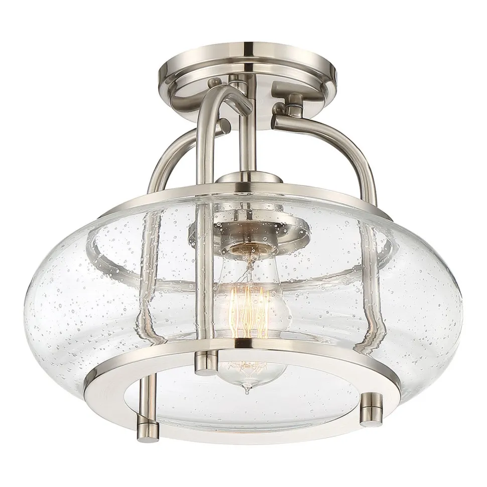 Vintage Deckenlampe Glas Metall 25cm E27 FELI