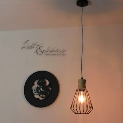 Vintage Hängeleuchte E27 in Holz Optik für die Küche