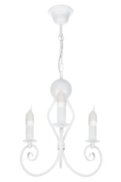 Vintage Kronleuchter Metall Weiß E14 B:36 cm Kerzen