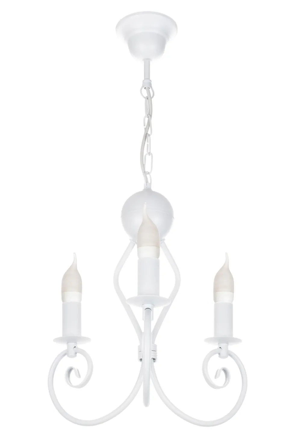 Vintage Kronleuchter Metall Weiß E14 B:36 cm Kerzen