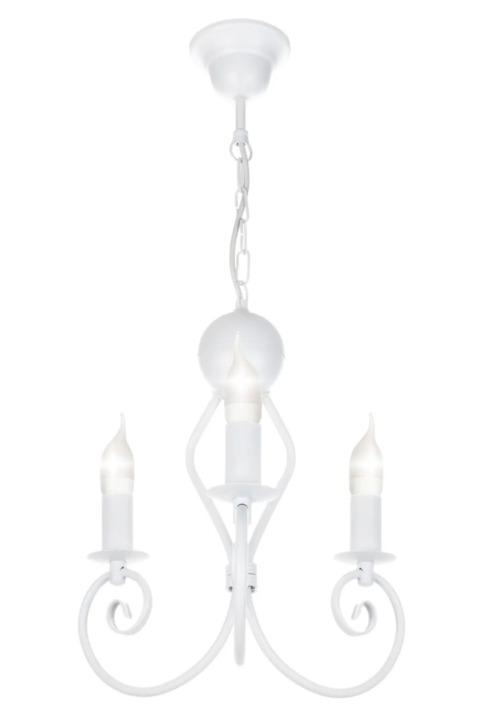 Vintage Kronleuchter Metall Weiß E14 B:36 cm Kerzen