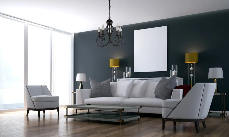 Vintage Kronleuchter Schwarz E14 5-flammig Klassisch