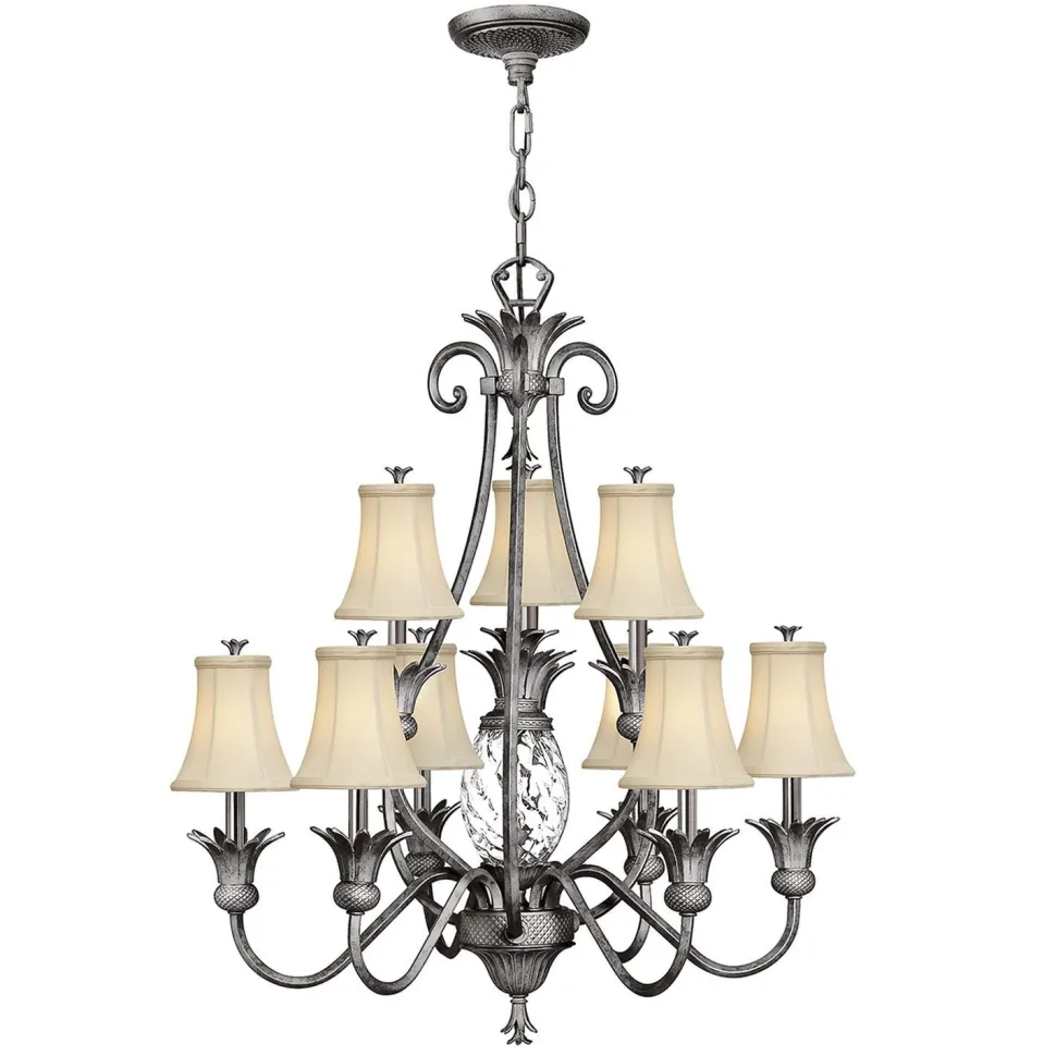 Vintage Kronleuchter tropisch extravagant 10x E14