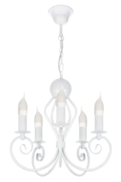 Vintage Kronleuchter Weiß E14 5-flammig Klassisch