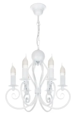 Vintage Kronleuchter Weiß E14 6-flammig Klassisch