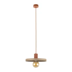 Vintage Pendelleuchte E27 Ø30 cm in Ziegelrot Sandgrau