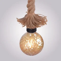 Vintage Stehleuchte E27 bis 15 W 150 cm Holz Tau Seil