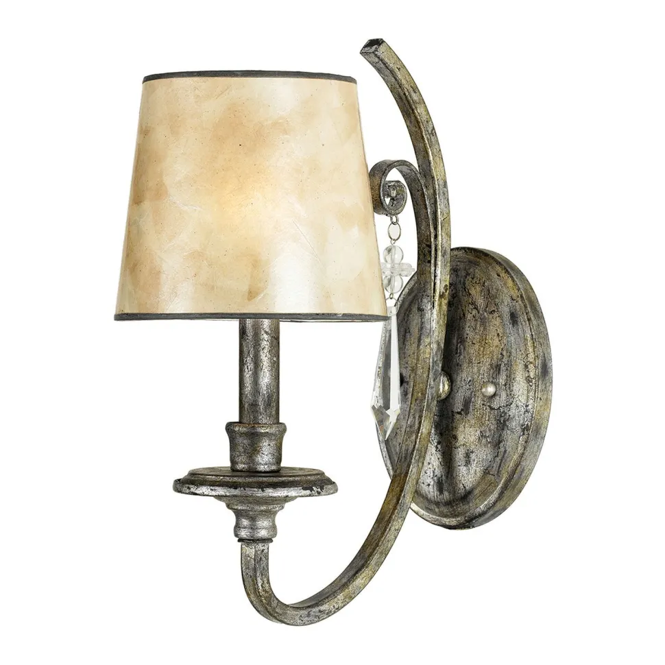 Wandlampe ANABELL 6 Blattsilber Micaglas Lampe