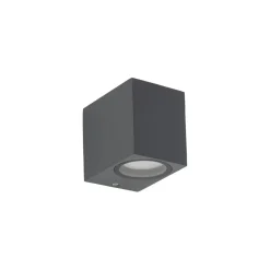 Wandlampe außen Downlight Grau Metall IP44 GU10 H:8 cm