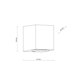 Wandlampe außen Downlight Grau Metall IP44 GU10 H:8 cm