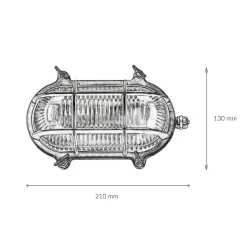 Wandlampe Außen Kupfer Echt-Messing oval IP64