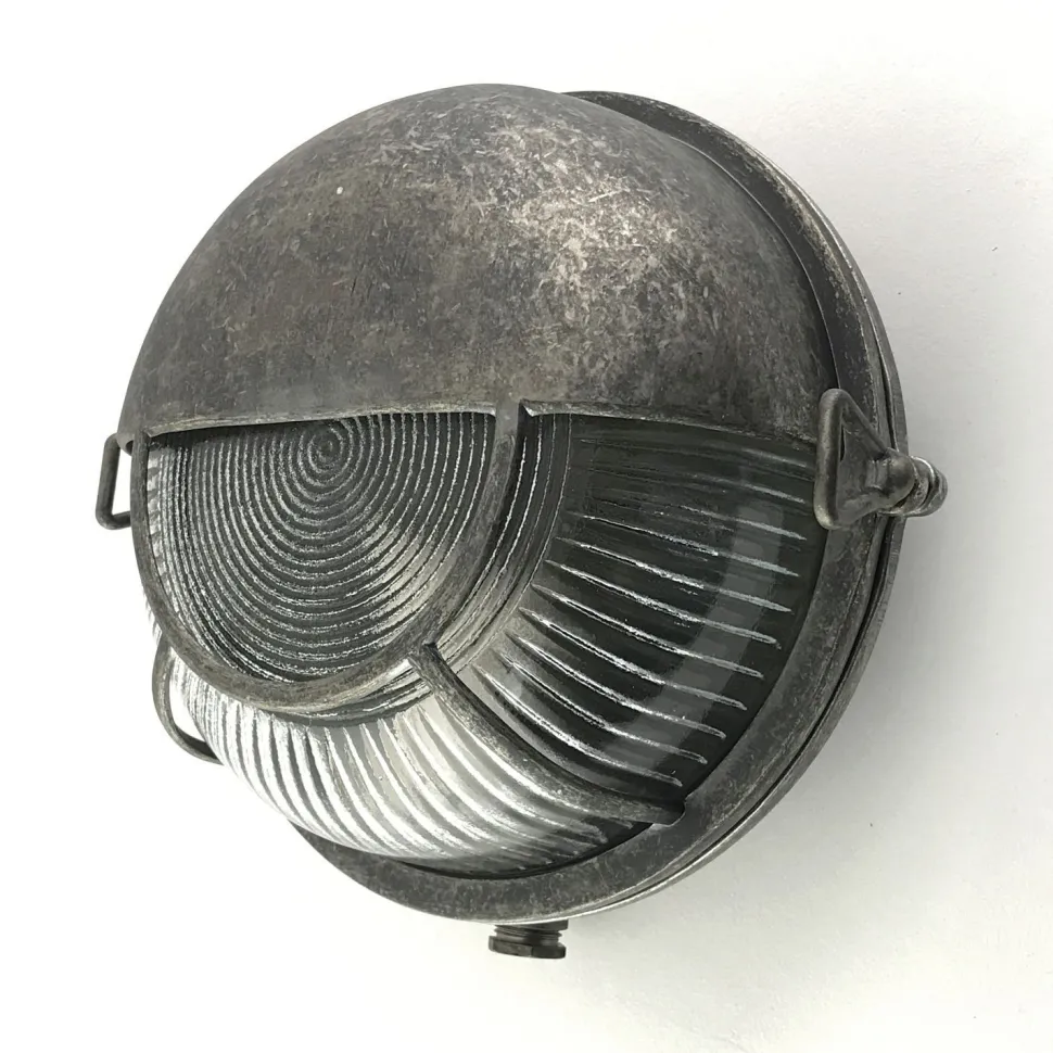 Wandlampe außen Messing massiv Glas E27 IP64 D: 17,5 cm