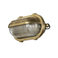 Wandlampe Außen Messing Maritim oval IP64 Haus Tür