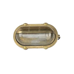 Wandlampe Außen Messing Maritim oval IP64 Haus Tür