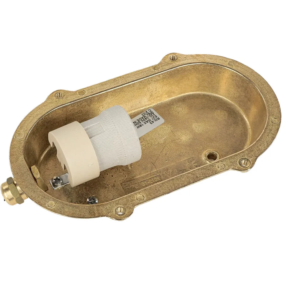 Wandlampe Außen Messing Maritim oval IP64 Haus Tür